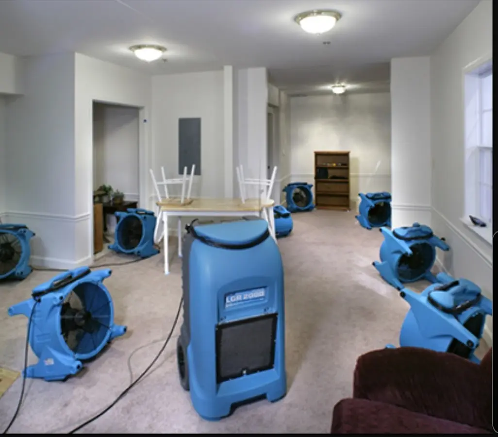 Air movers and dehumidifier setup for Water Extraction & Removal in Gadsden